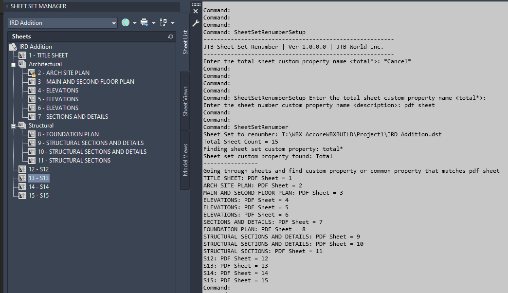 JTB Sheet Set Renumber for AutoCAD