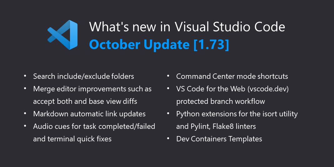 Visual Studio Code October 2022