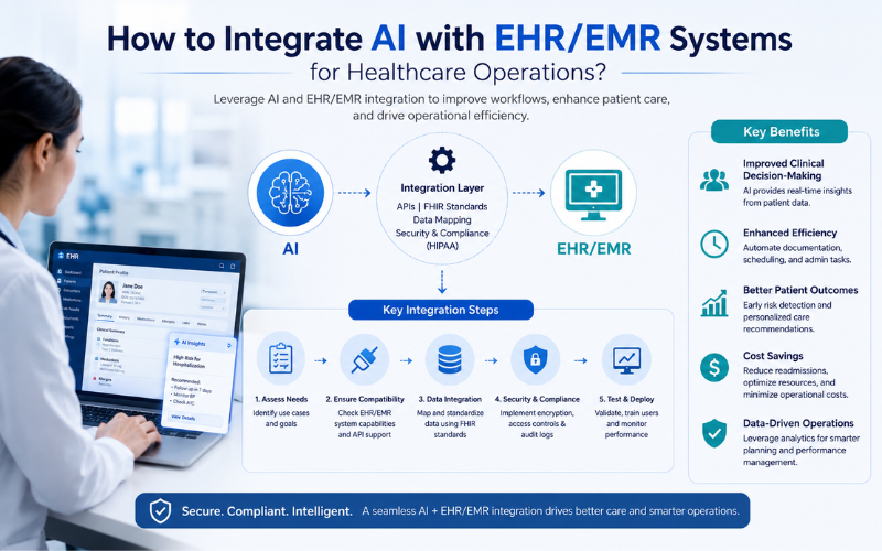 How To Integrate AI With EHR/EMR Systems For Healthcare Operations?